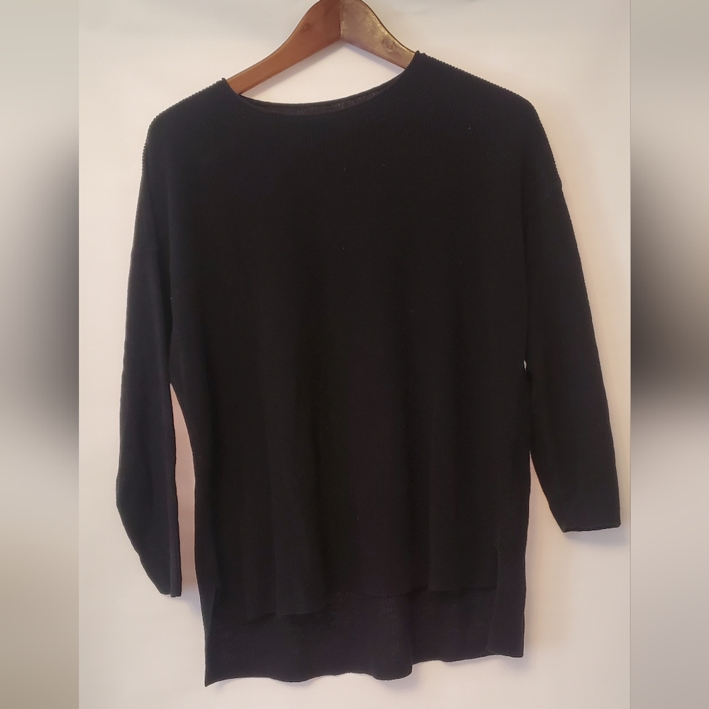 Eileen Fisher Black Crew Neck Sweater